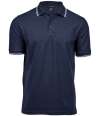 T1407 1407 Tee Jays Luxury Stretch Tipped Polo Shirt White / Navy colour image
